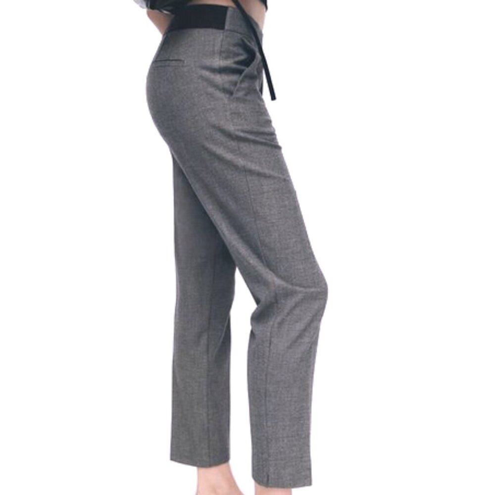 Zara Grey Cropped Trousers – Slim Leg Elastic Waist Size M - 26 / 27
